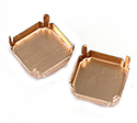 Brass Prong Setting - Closed Back - Square Octagon 23mm - RAW BRASS