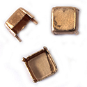 Brass Prong Setting - Closed Back - Square Octagon Imperial 10mm - RAW BRASS