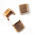 Brass Prong Setting - Closed Back - Square Octagon Imperial 08mm - RAW BRASS