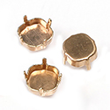 Brass Prong Setting - Closed Back - Square Antique 10mm - RAW BRASS