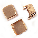 Brass Prong Setting - Closed Back - Square Octagon Imperial 14mm - RAW BRASS