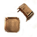 Brass Prong Setting - Closed Back - Square Octagon Imperial 18mm - RAW BRASS