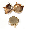 Brass Prong Setting - Closed Back - Round ss39 - RAW BRASS