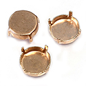 Brass Prong Setting - Closed Back - Round 12mm - (ss50) - RAW BRASS
