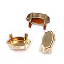 Brass Prong Setting - Closed Back - Navette 10x5mm - RAW BRASS