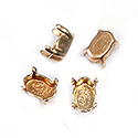 Brass Prong Setting - Closed Back - Oval 06x4mm - RAW BRASS