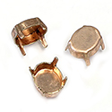 Brass Prong Setting - Closed Back - Oval 10x8mm - RAW BRASS