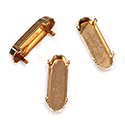 Brass Prong Setting - Closed Back - Long Oval 21x7mm - RAW BRASS