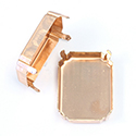 Brass Prong Setting - Closed Back - Octagon 40x30mm - RAW BRASS