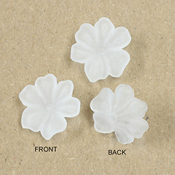 German Plastic Flower - 6-Petal Round 18MM MATTE CRYSTAL