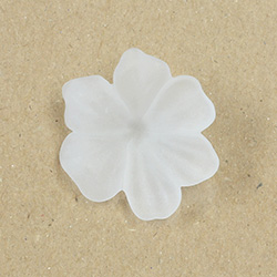 German Plastic Flower - 6-Petal Round 30MM MATTE CRYSTAL