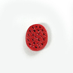 Plastic Oriental Carved Series Oval 16x14MM CINNABAR