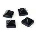 Gemstone Cabochon - Square Pyramid Top 09x9MM BLACK ONYX