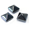 Gemstone Cabochon - Square Pyramid Top 12x12MM HEMATITE