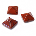 Gemstone Cabochon - Square Pyramid Top 12x12MM RED JASPER