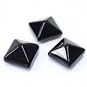 Gemstone Cabochon - Square Pyramid Top 13x13MM BLACK ONYX