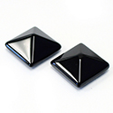 Gemstone Cabochon - Square Pyramid Top 17x17MM BLACK ONYX