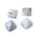 Gemstone Cabochon - Square Pyramid Top 9.2MM WHITE HOWLITE