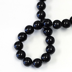 Gemstone Bead - Smooth Round 10MM DYED QUARTZ  Col. 01 BLACK