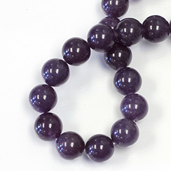 Gemstone Bead - Smooth Round 12MM DYED QUARTZ  Col. 35 AMETHYST