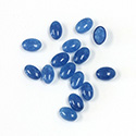 Gemstone Flat Back Cabochon - Oval 06x4MM QUARTZ DYED #39 BLUE