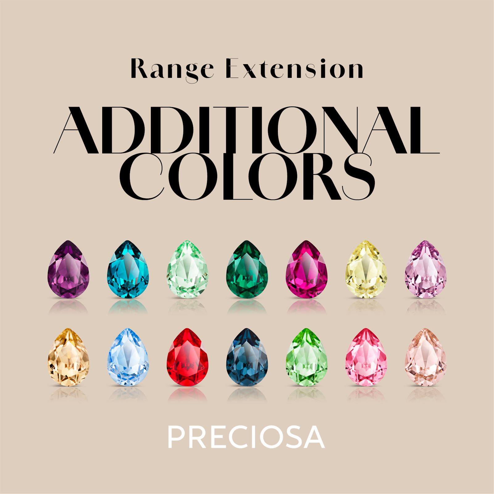 Preciosa Baroque Pear Color and Size Extensions