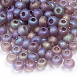 Preciosa Czech Glass Seed Bead - Round 06/0 MATTE AMETHYST AB 21060-M