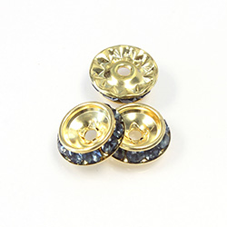 Czech Rhinestone Rondelle Shrag Rivoli Back Setting - Round 12MM outside w 08mm (ss38) Recess MONTANA-RAW