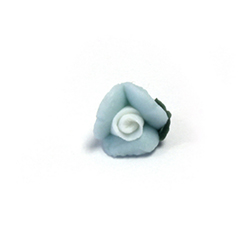 Ceramic Flat Back Flower - Rose 08MM BLUE with WHITE