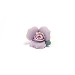 Ceramic Flat Back Flower - Rose 08MM PURPLE with PINK