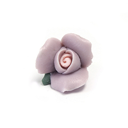 Ceramic Flat Back Flower - Rose 17MM PURPLE with PINK