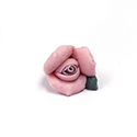Ceramic Flat Back Flower - Rose 11MM PINK with PURPLE