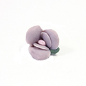 Ceramic Flat Back Flower - Rose 11MM PURPLE with PINK