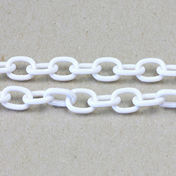 Plastic Chain Smooth Oval Link 13x9MM CHALKWHITE