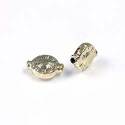 Metalized Plastic Engraved Bead - Fancy 15x12MM GOLD