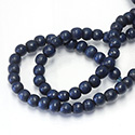 Wood Bead - Smooth Round 06MM DYED NAVY BLUE LACQUERED