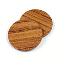 Wood Flat Back FTSS Stones - Round Discs 30MM BAYONG Finished