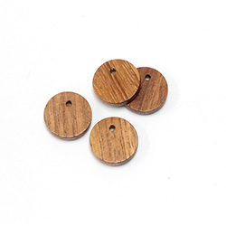 Wood Pendant Smooth Top Drilled 1-Hole Disc 15mm BAYONG
