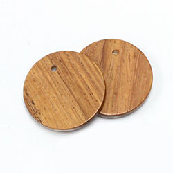 Wood Pendant Smooth Top Drilled 1-Hole Disc 30mm BAYONG
