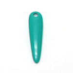 Plastic Pendant - Opaque Color Smooth Pear 46x12MM BRIGHT GREEN TURQUOISE