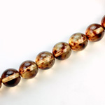 Czech Pressed Glass Bead - Smooth Round 10MM SPECKLE COATED AMBER 64858