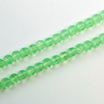 Czech Pressed Glass Bead - Melon Ribbed Round 5MM LIME GREEN