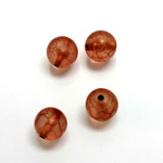 Plastic Bead - Bronze Lined Veggie Color Smooth Large Hole  Round 10MM MATTE BROWN