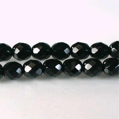 Czech Glass Fire Polish Bead - Round 08MM JET