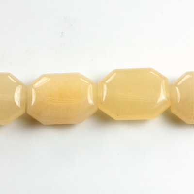 Gemstone Bead - Round Cushion Octagon 19x14MM Dyed QUARTZ Col. 05 BEIGE