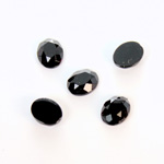 Plastic Flat Back Rose Cut Rhinestone - Oval 10x8MM JET