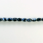 Czech Glass Pearl Bead - Freshwater Oval 6x4MM PATINA BLUE 84484