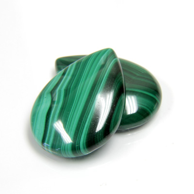 Gemstone Cabochon - Pear 25x18MM MALACHITE