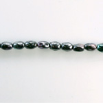 Czech Glass Pearl Bead - Freshwater Oval 6x4MM BLACK TAHITI 89031