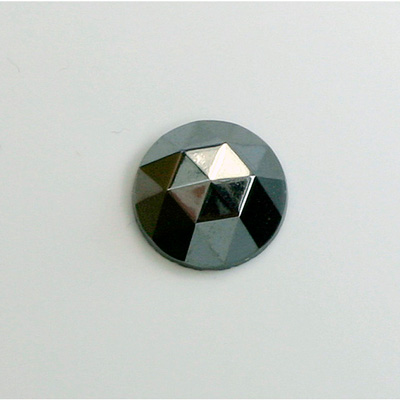 Glass Flat Back Rauten Rose - Round 15MM HEMATITE